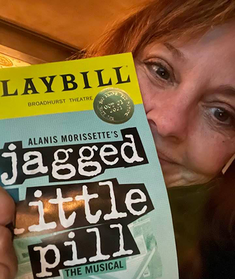 Victoria Bussert in the audience for Veronica Otim's Broadway debut in "Jagged Little Pill."